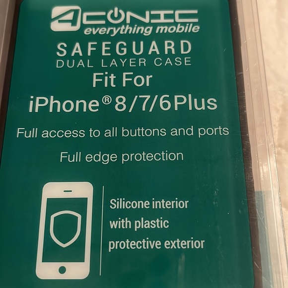NIB 2pc set ACONIC Safeguard Dual Layer Case/Antibacterial Glass. iPhone 8/7/6 + - Picture 2 of 4